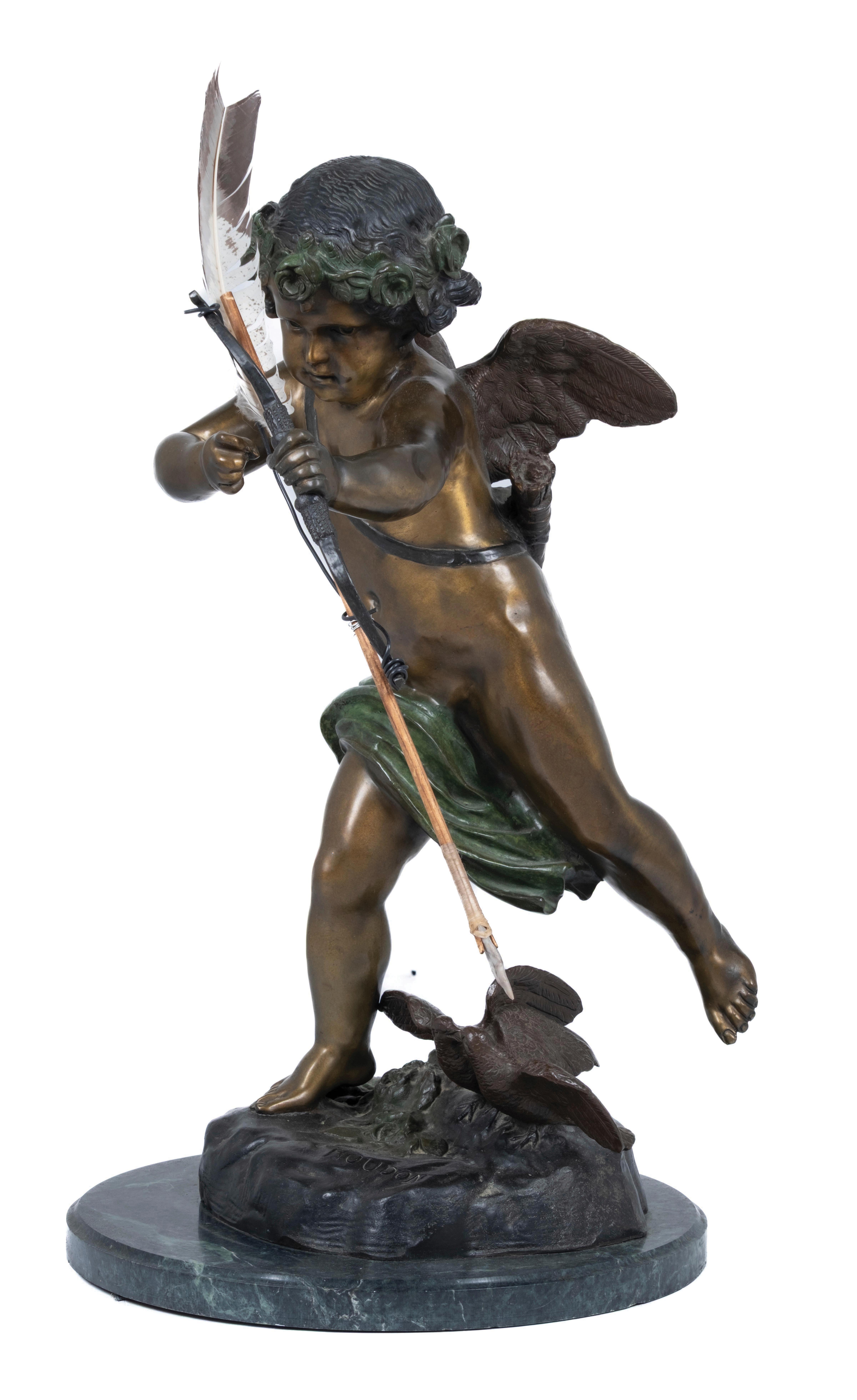 Lot Detail - BRONZE AND BRASS CUPID STATUE
