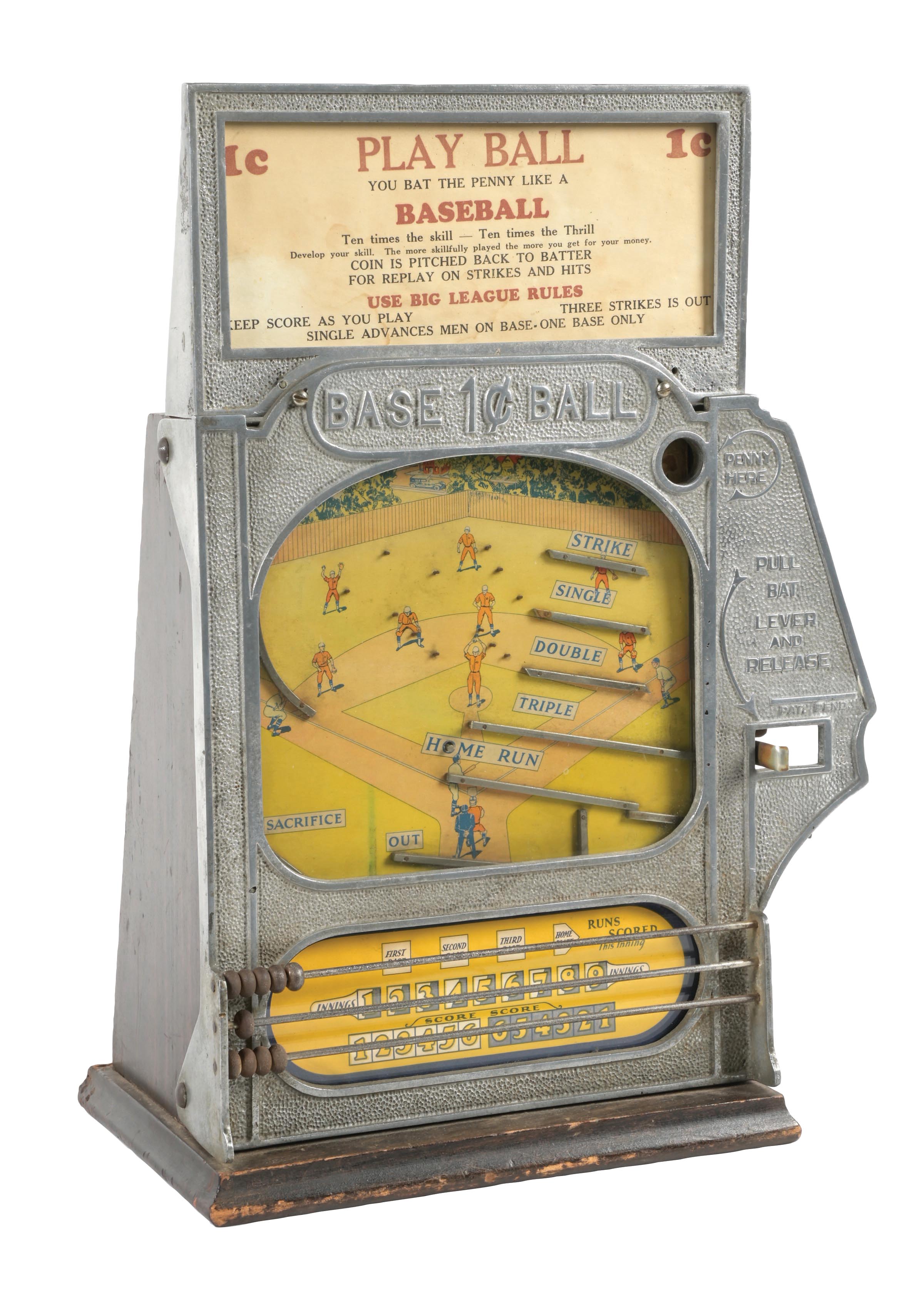 Lot Detail - 1¢ ATLAS INDICATOR WORKS BASEBALL SKILL GAME