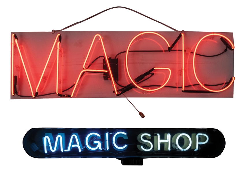 Lot Detail - PAIR OF MAGIC SHOP NEON SIGNS