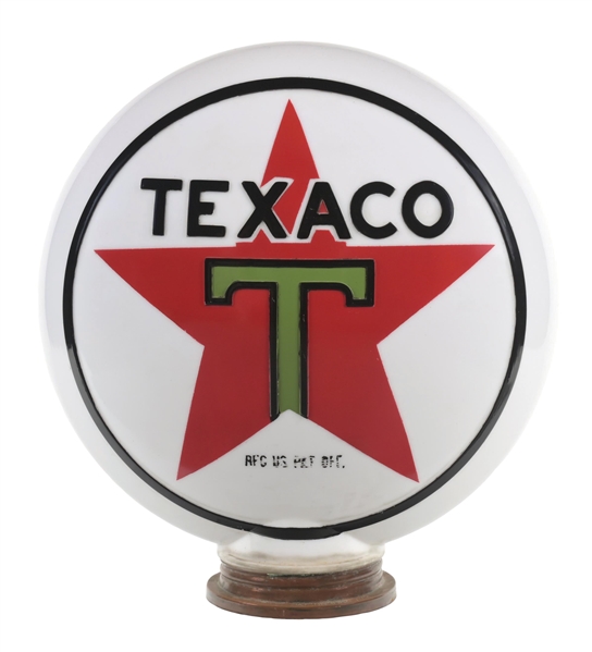 TEXACO GASOLINE ONE PIECE GLOBE W/ SCREW BASE.
