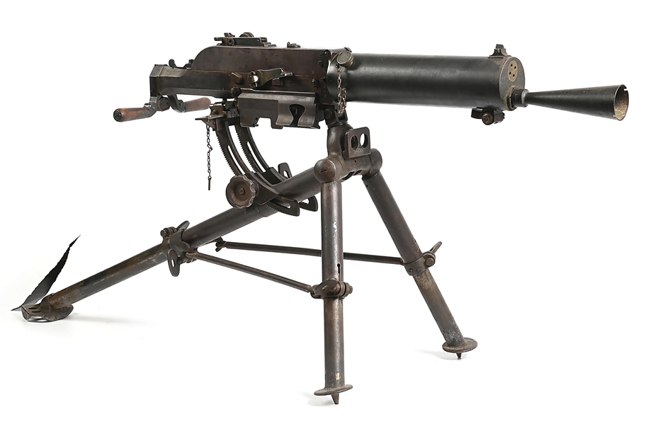 (N) VERY RARE AND MATCHING AUSTRIAN WWI STEYR MANUFACTURED SCHWARZLOSE MODEL 712 MACHINE GUN ON TRIPOD (CURIO & RELIC).