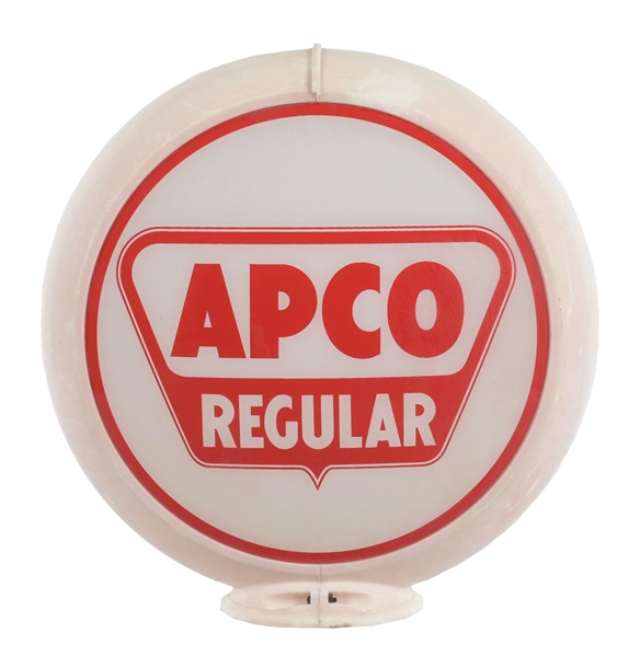 APCO REGULAR GASOLINE COMPLETE 13.5" GLOBE ON CAPCO BODY.