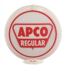 APCO REGULAR GASOLINE COMPLETE 13.5" GLOBE ON CAPCO BODY.