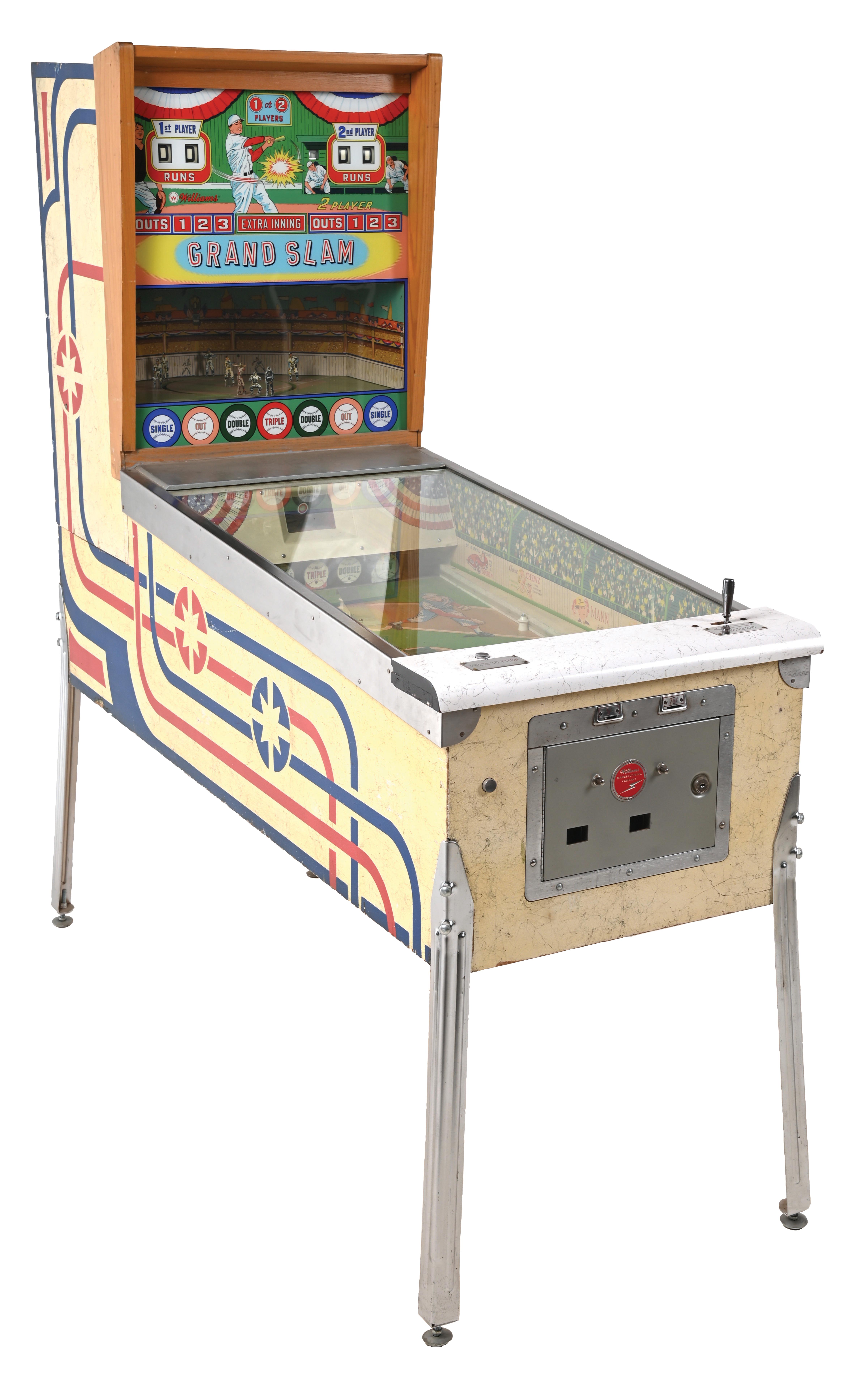 Lot Detail - 5¢/25¢ WILLIAMS MFG. CO. GRAND SLAM BASEBALL ARCADE GAME