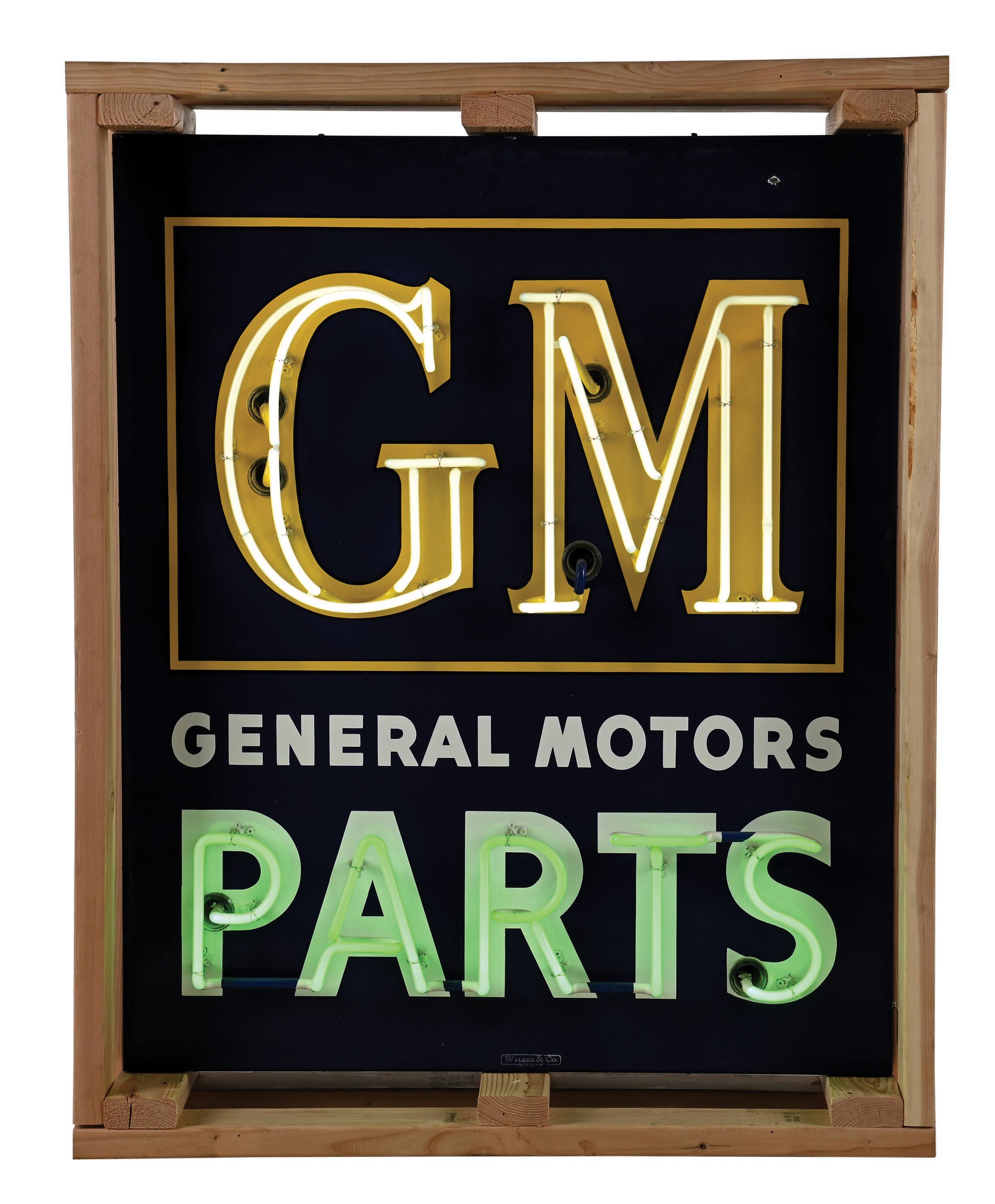 Lot Detail - GENERAL MOTORS PARTS PORCELAIN NEON SIGN.