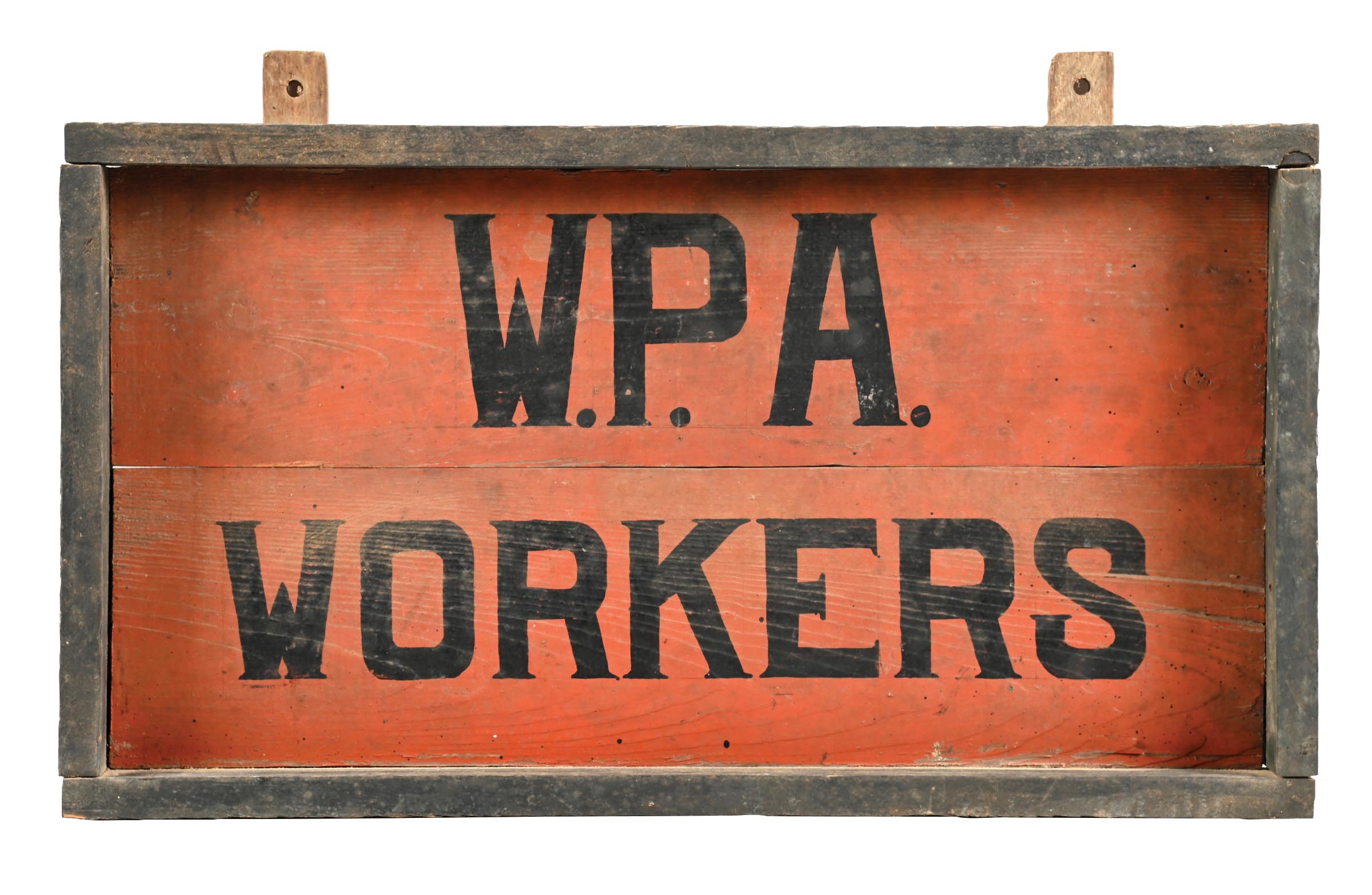 Lot Detail - W.P.A WORKERS HAND PAINTED WOOD SIGN.