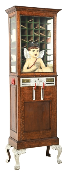 1¢ MILLS NOVELTY CO. CUPIDS POST OFFICE FORTUNE TELLER PENNY ARCADE MACHINE