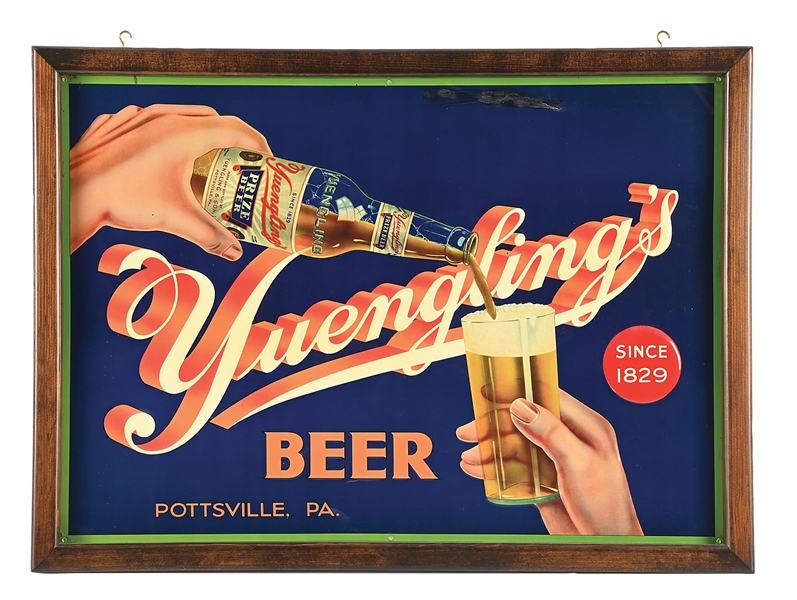 YUENGLINGS PRIZE BEER TIN LITHOGRAPH SIGN