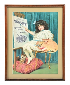 THEO. R. HELBS KEYSTONE BREWERY LITHOGRAPH