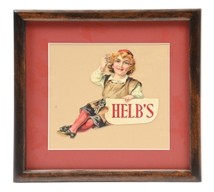 HELBS BEER DIE-CUT CARDBOARD SIGN