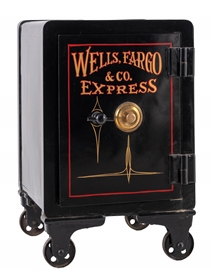ANTIQUE CAST IRON SAFE RESTORED IN A WELLS FARGO EXPRESS MOTIF