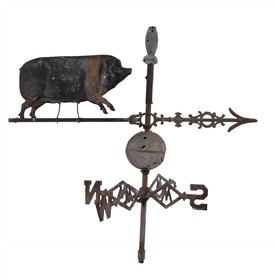 EARLY WEATHERVANE WITH FIGURAL PIG