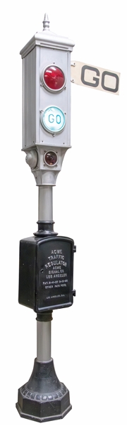 ACME TRAFFIC SIGNAL CO. LOS ANGELES “STOP & GO” SEMAPHORE SIGNAL LIGHT
