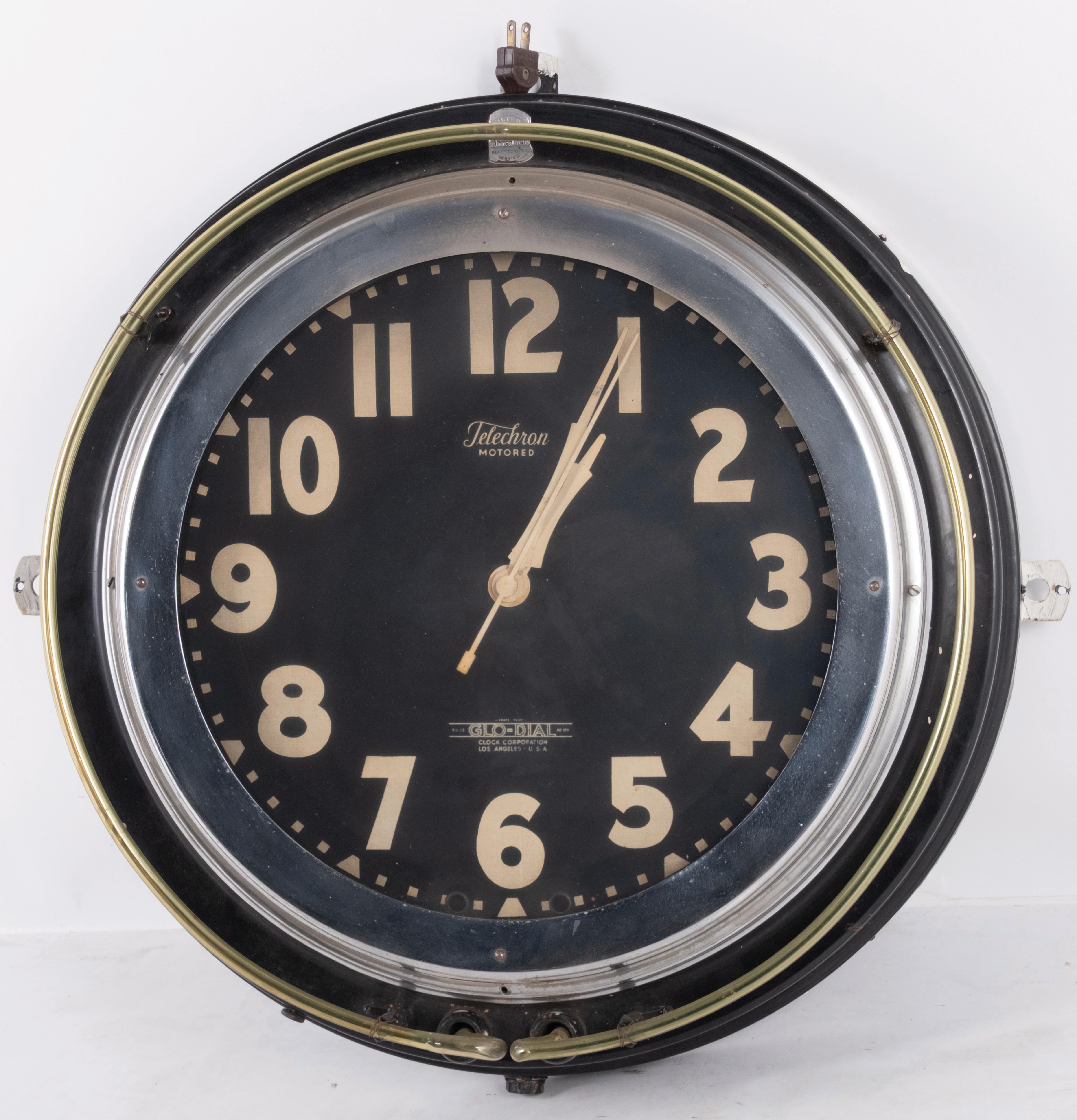 Lot Detail - ORIGINAL TELECHRON GLO-DIAL TWO-TUBE NEON CLOCK