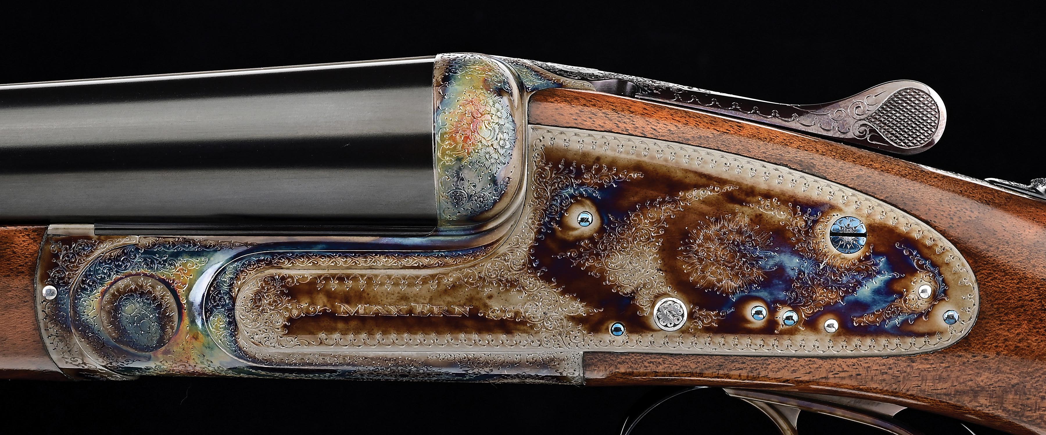 Max Ern Rifle Lot Detail - (M) MAX ERN 20 BORE SIDE BY SIDE SLE SHOTGUN WITH CASE.