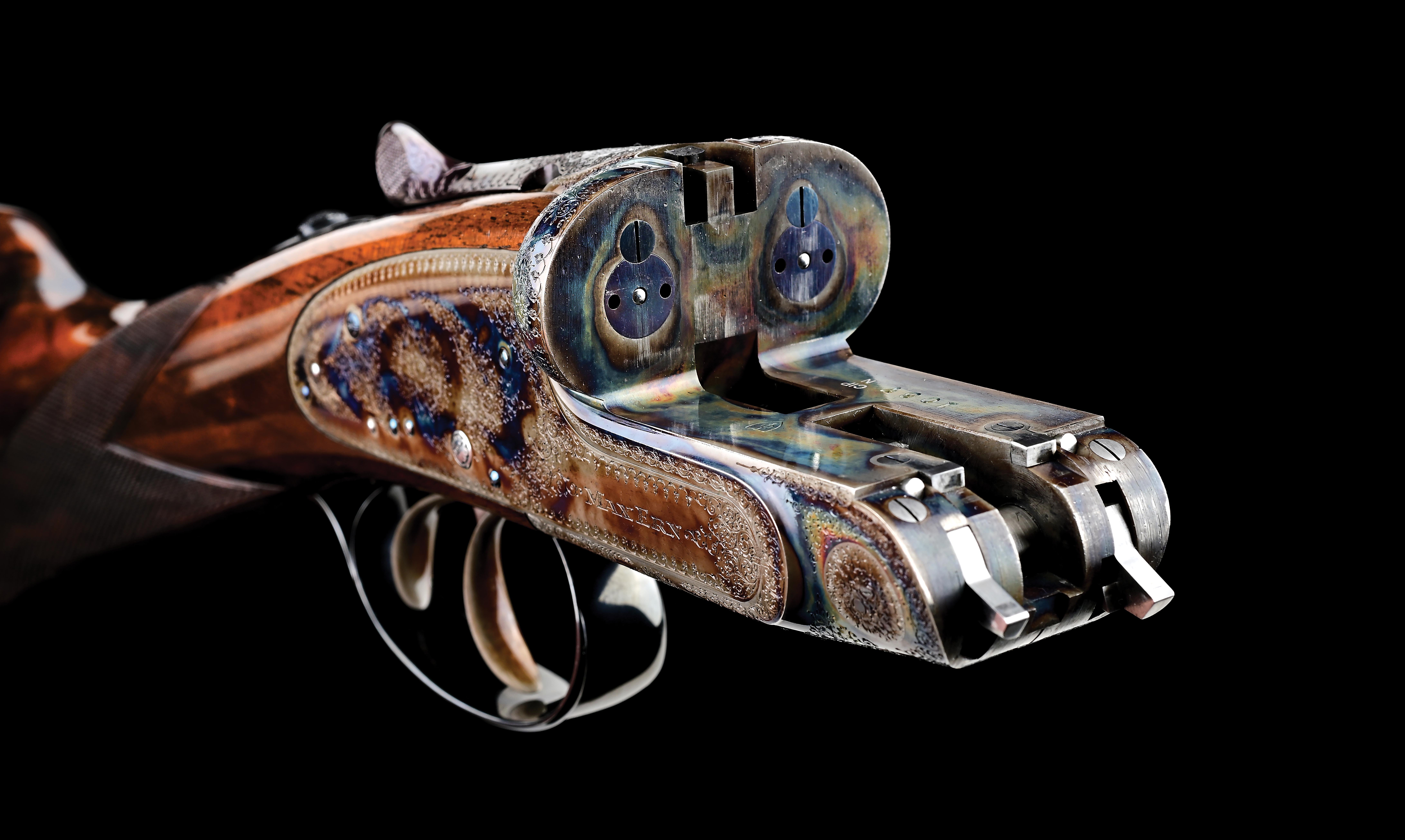Max Ern Rifle Lot Detail - (M) MAX ERN 20 BORE SIDE BY SIDE SLE SHOTGUN WITH CASE.