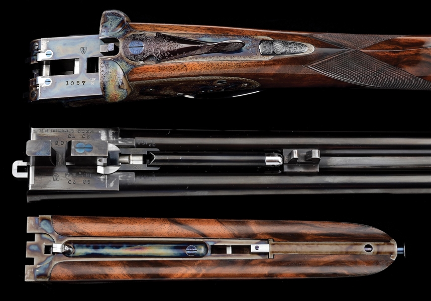 Max Ern Rifle Lot Detail - (M) MAX ERN 20 BORE SIDE BY SIDE SLE SHOTGUN WITH CASE.