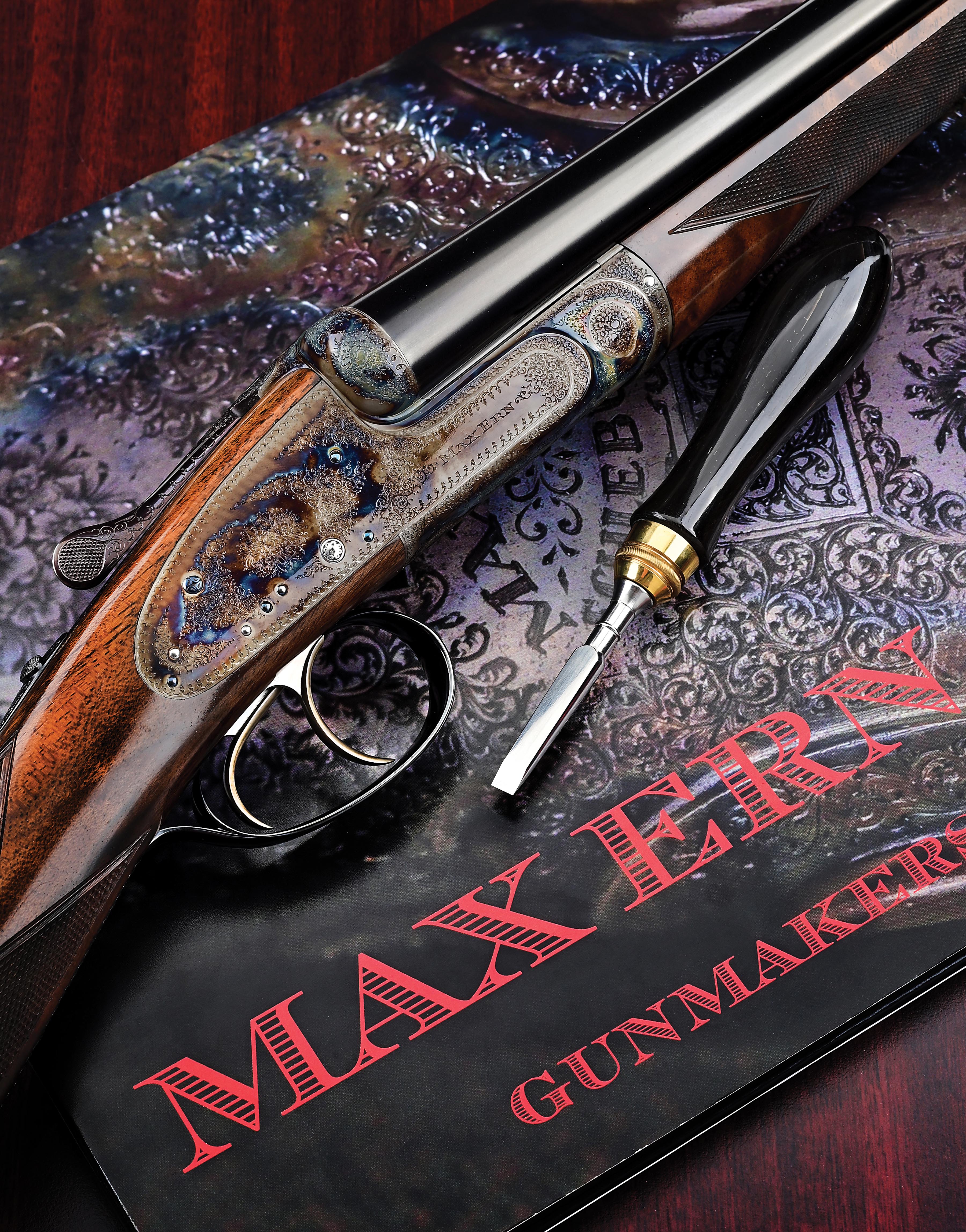 Max Ern Rifle Lot Detail - (M) MAX ERN 20 BORE SIDE BY SIDE SLE SHOTGUN WITH CASE.
