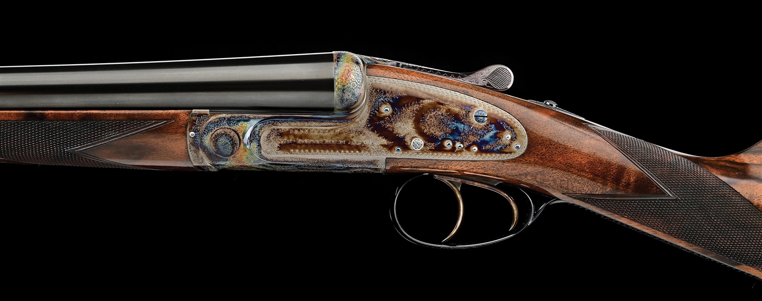 Max Ern Rifle Lot Detail - (M) MAX ERN 20 BORE SIDE BY SIDE SLE SHOTGUN WITH CASE.