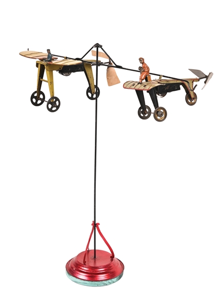 LOT OF 2: GERMAN TIN LITHO FISCHER AIRPLANE TOYS