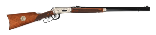 (C) WINCHESTER MODEL 1894 LEGENDARY FRONTIERSMAN COMMEMORATIVE LEVER ACTION RIFLE.
