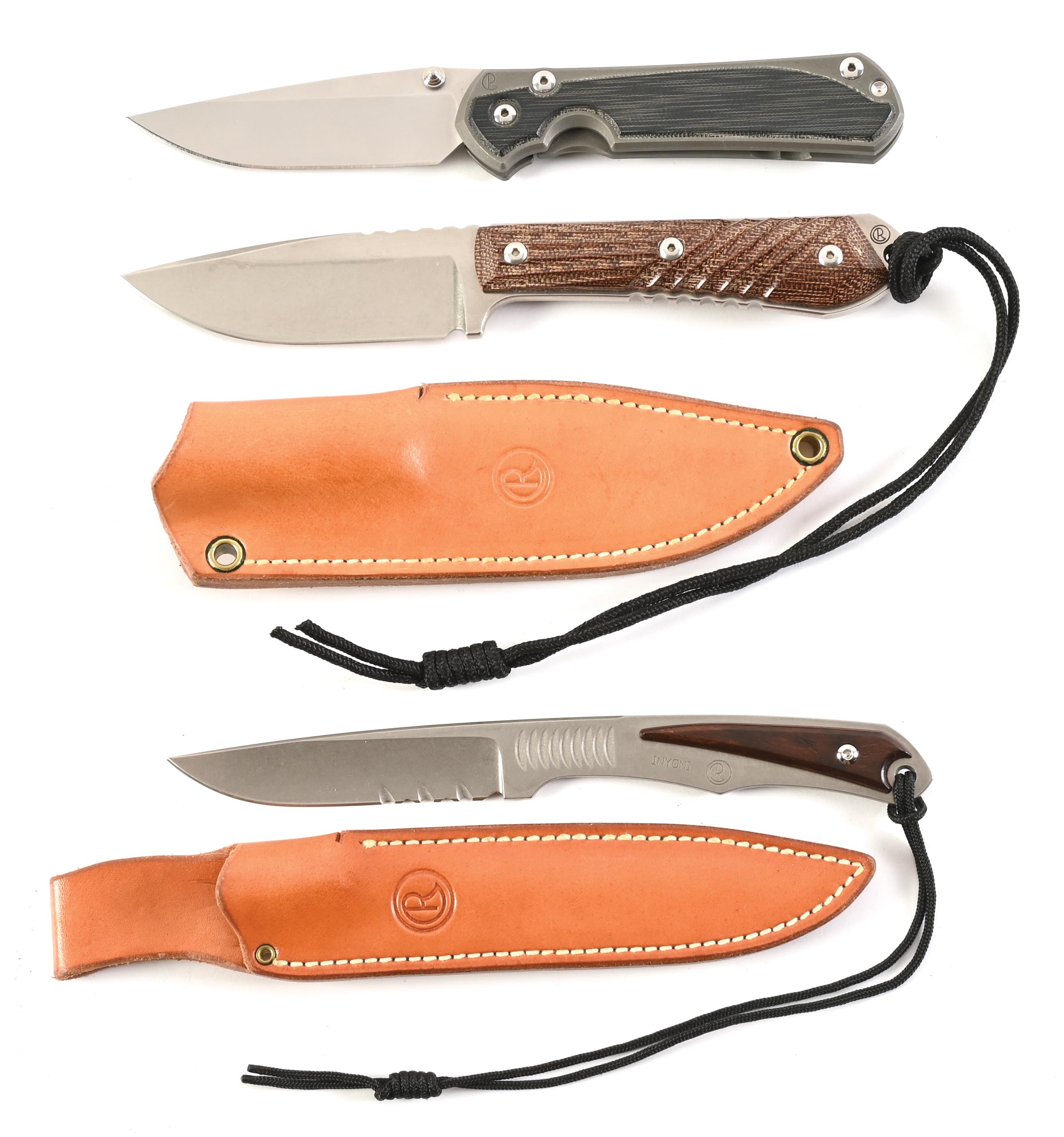 Lot Detail - LOT OF 3: CHRIS REEVE NYALA, INYONI, AND SEBENZA 31 KNIVES.