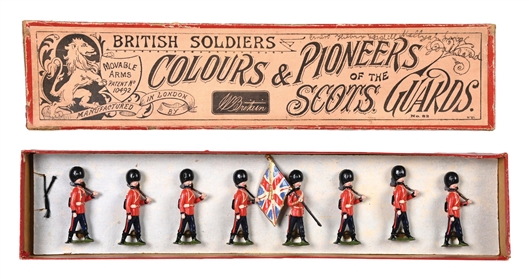 W. BRITAINS PRE-WAR COLOURS & PIONEERS OF THE SCOTS GUARDS SET NO. 82