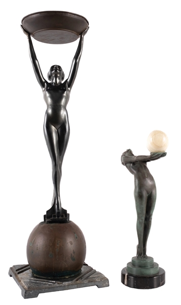 PAIR OF ART DECO FEMALE STATUES