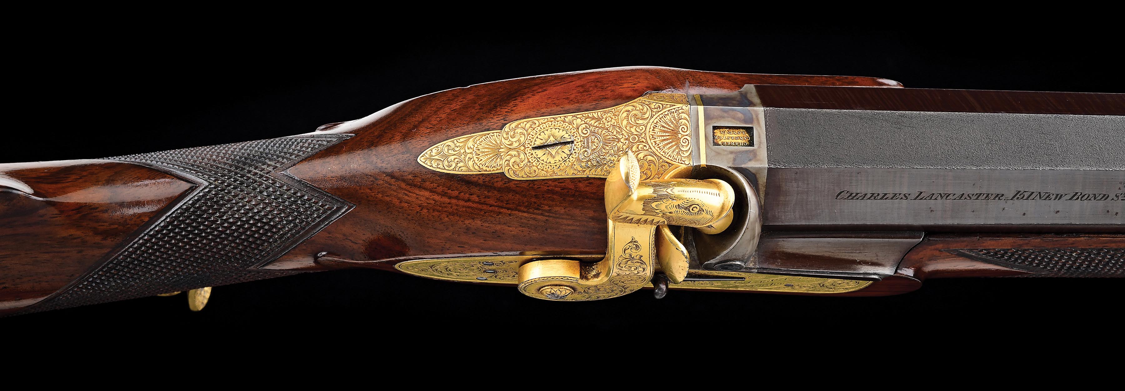 Lot Detail - (A) CHARLES LANCASTER 8 BORE PERCUSSION RIFLE BUILT FOR ...
