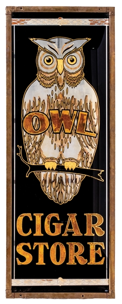 OWL CIGAR REVERSE ON GLASS