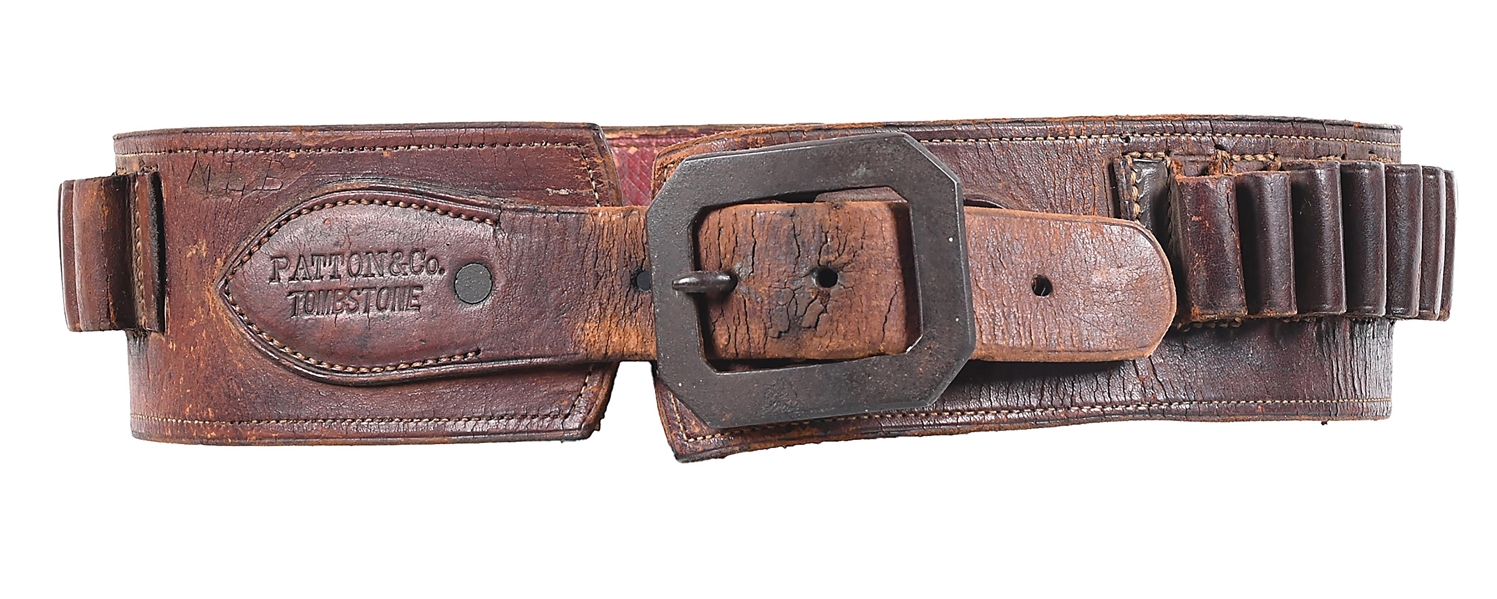 RARE PATTON OF TOMBSTONE MARKED .45 CARTRIDGE BELT 
