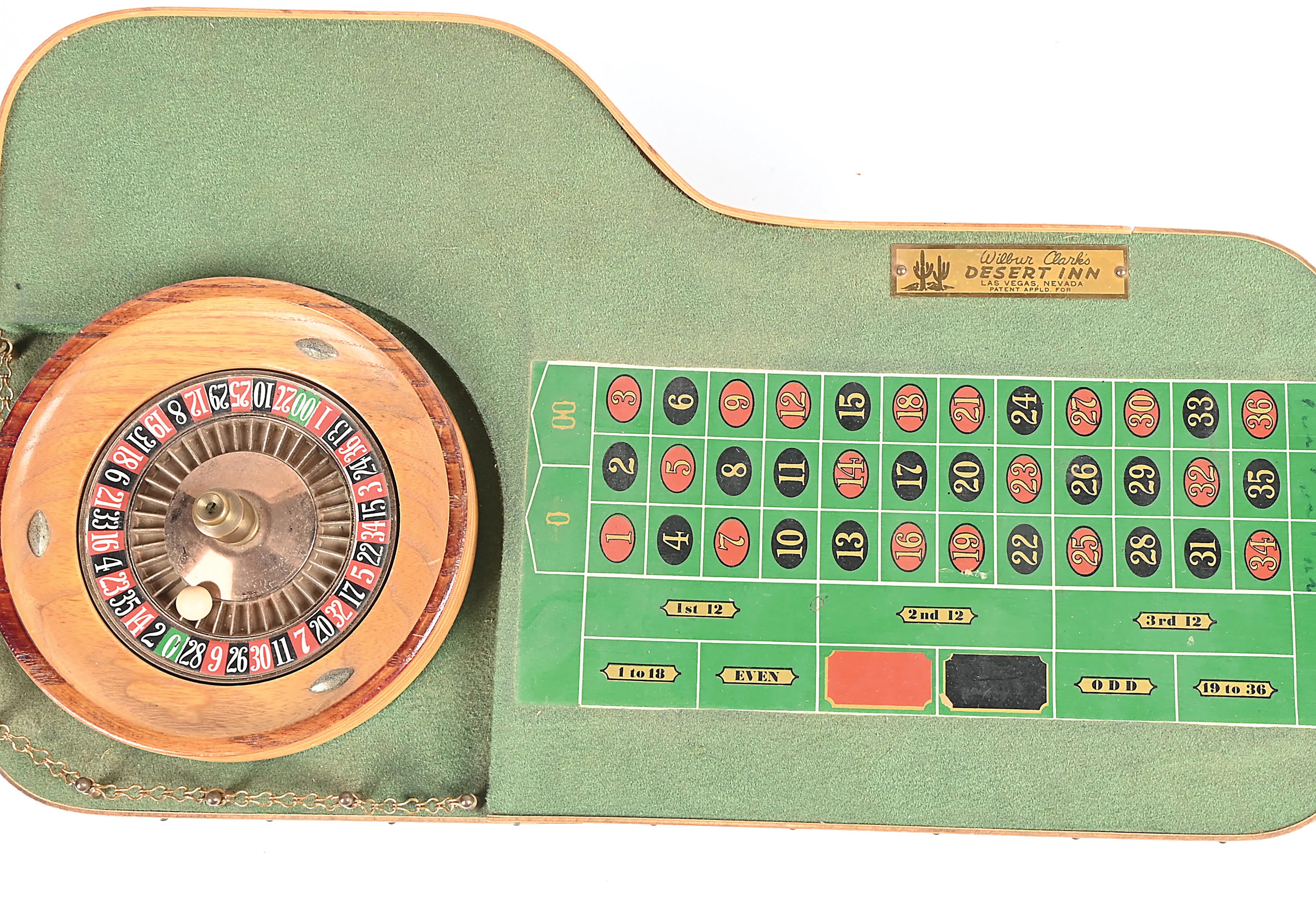 Lot Detail - WILBUR CLARK'S DESERT INN MINIATURE ROULETTE WITH ORIGINAL ...
