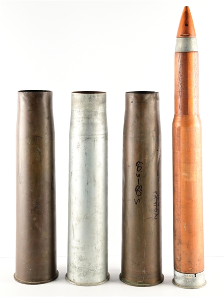 Lot Detail - LOT OF 4: TRAINING SHELL AND SHELL CASINGS.