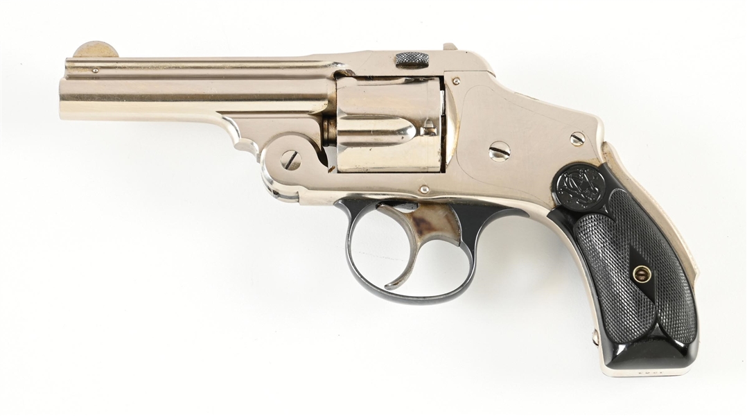 (A) SMITH & WESSON SAFETY HAMMERLESS FIRST MODEL DOUBLE ACTION REVOLVER.