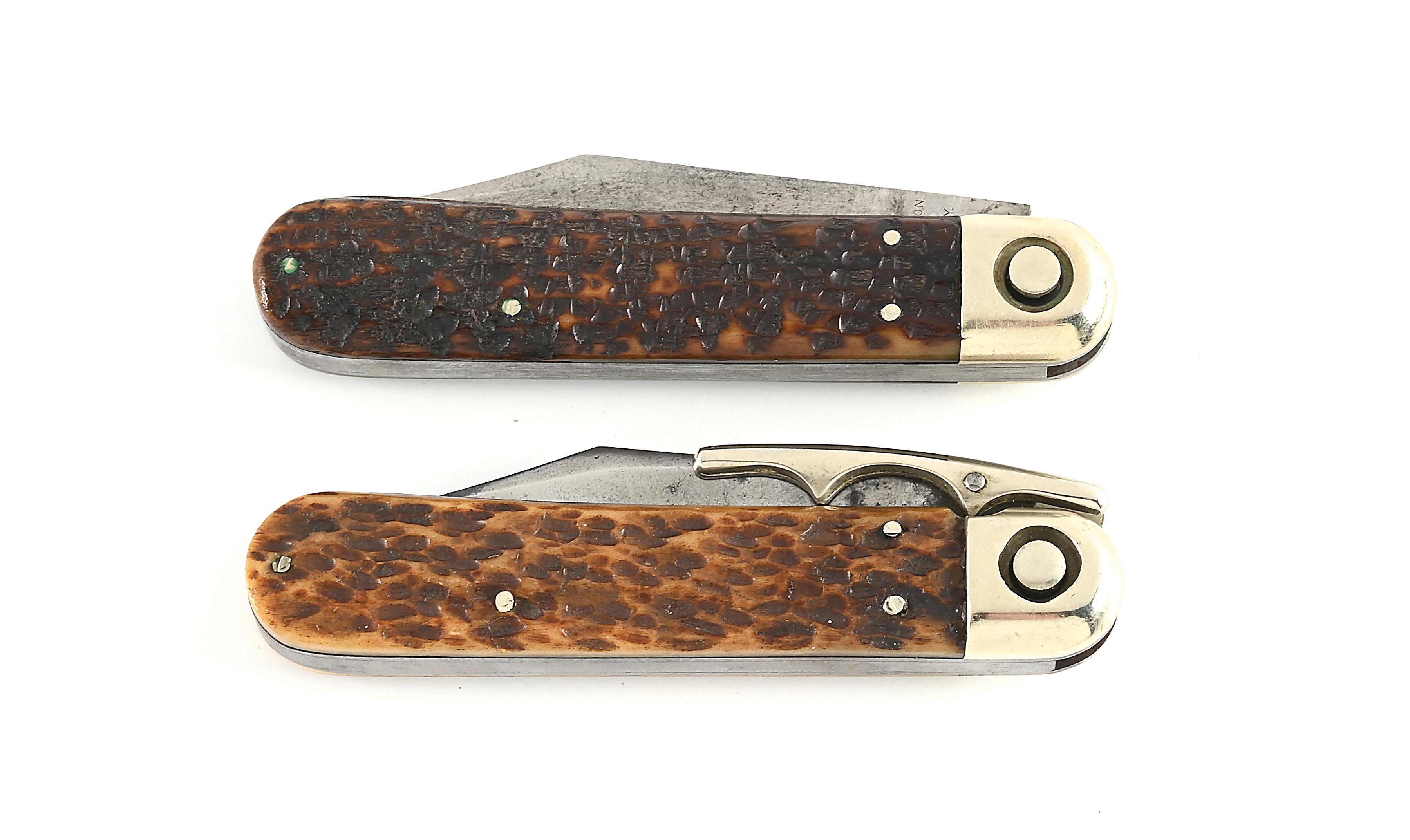 Shell Handle Switchblade Lot Detail - LOT OF 2: PRESS BUTTON KNIFE CO. WALDEN NY. INVINCIBLE ...