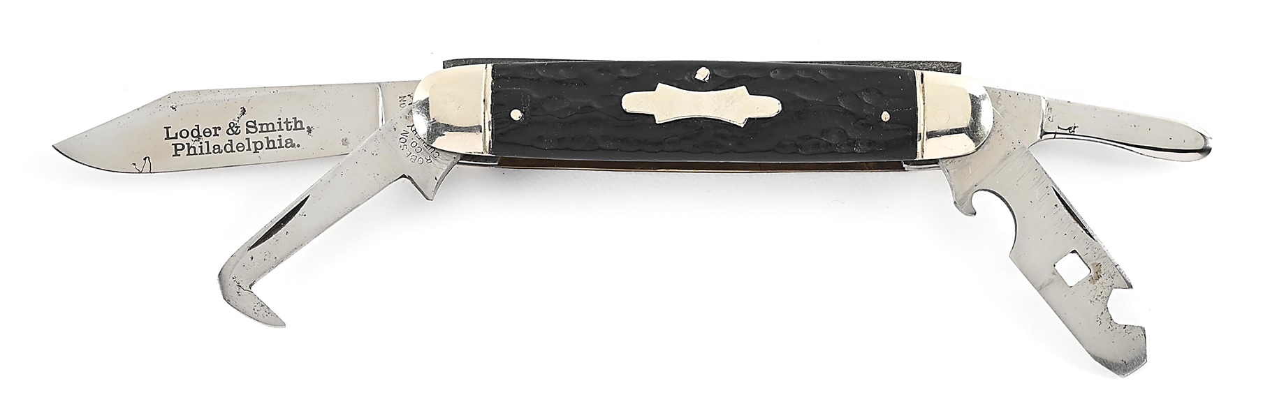 ROBESON SHUREDGE #642523 FOUR BLADE CATTLEMAN WITH LOADER & SMITH PHILADELPHIA ETCH.