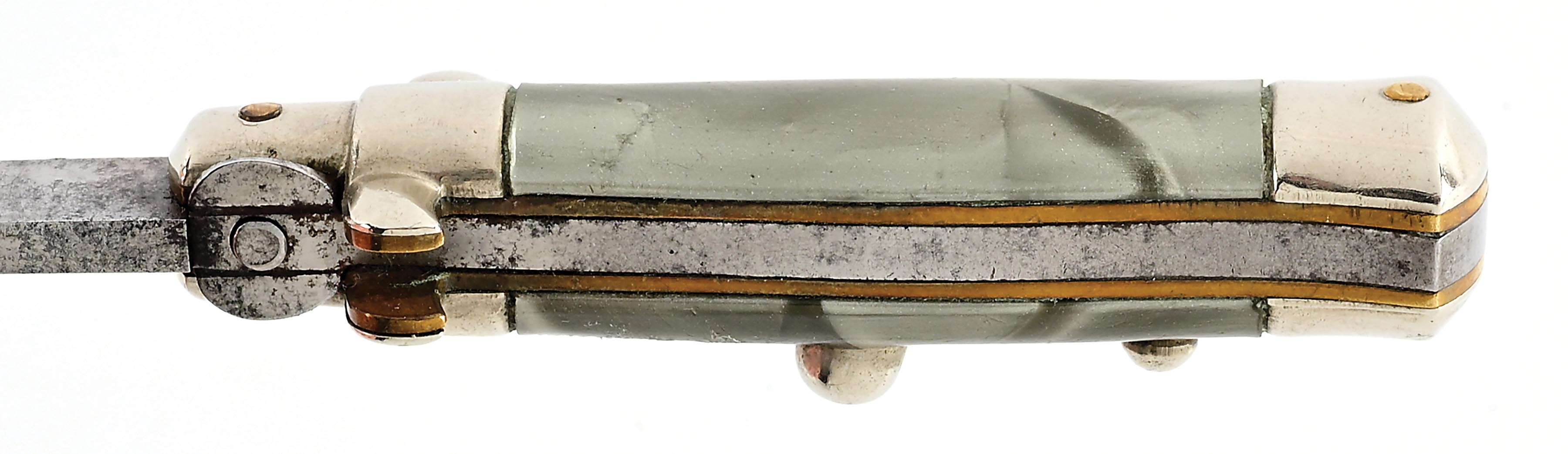 Shell Handle Switchblade Lot Detail - C. 1950S EDWIN JAY MADE IN ITALY ITALIAN STILETTO PICK ...