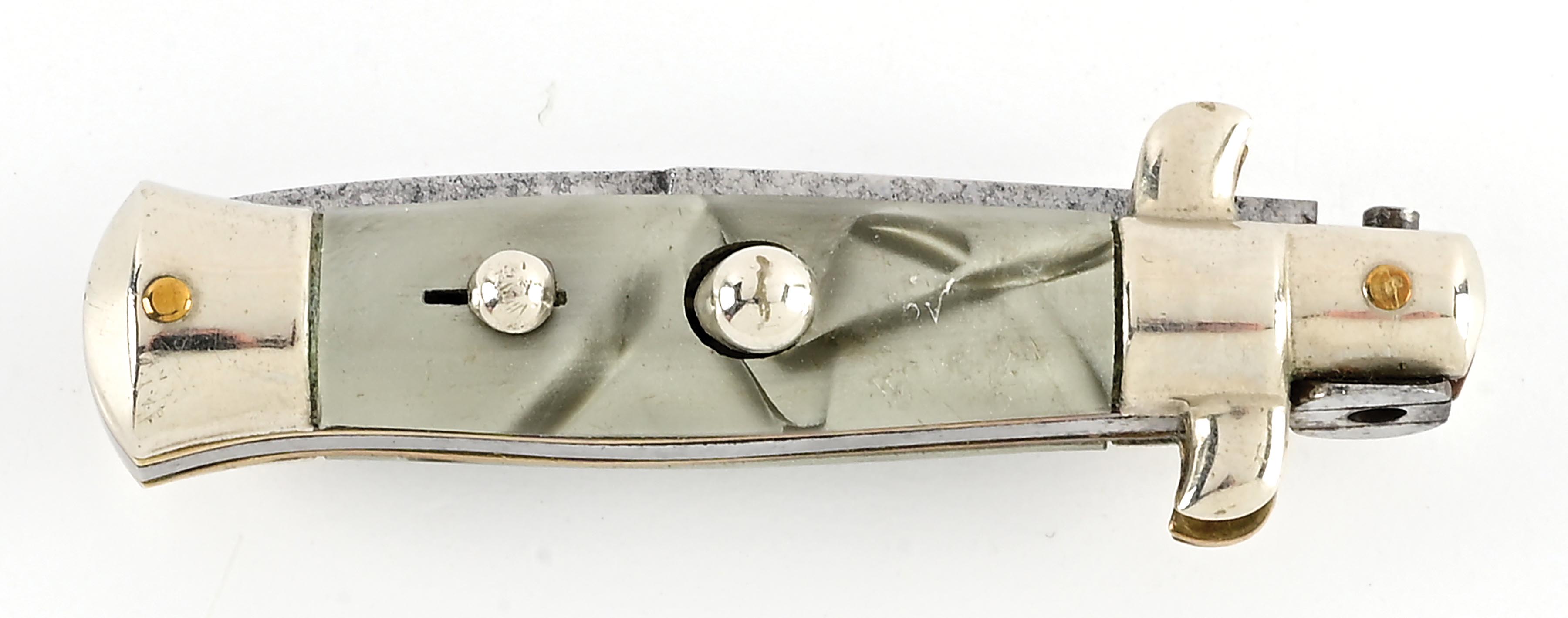 Shell Handle Switchblade Lot Detail - C. 1950S EDWIN JAY MADE IN ITALY ITALIAN STILETTO PICK ...