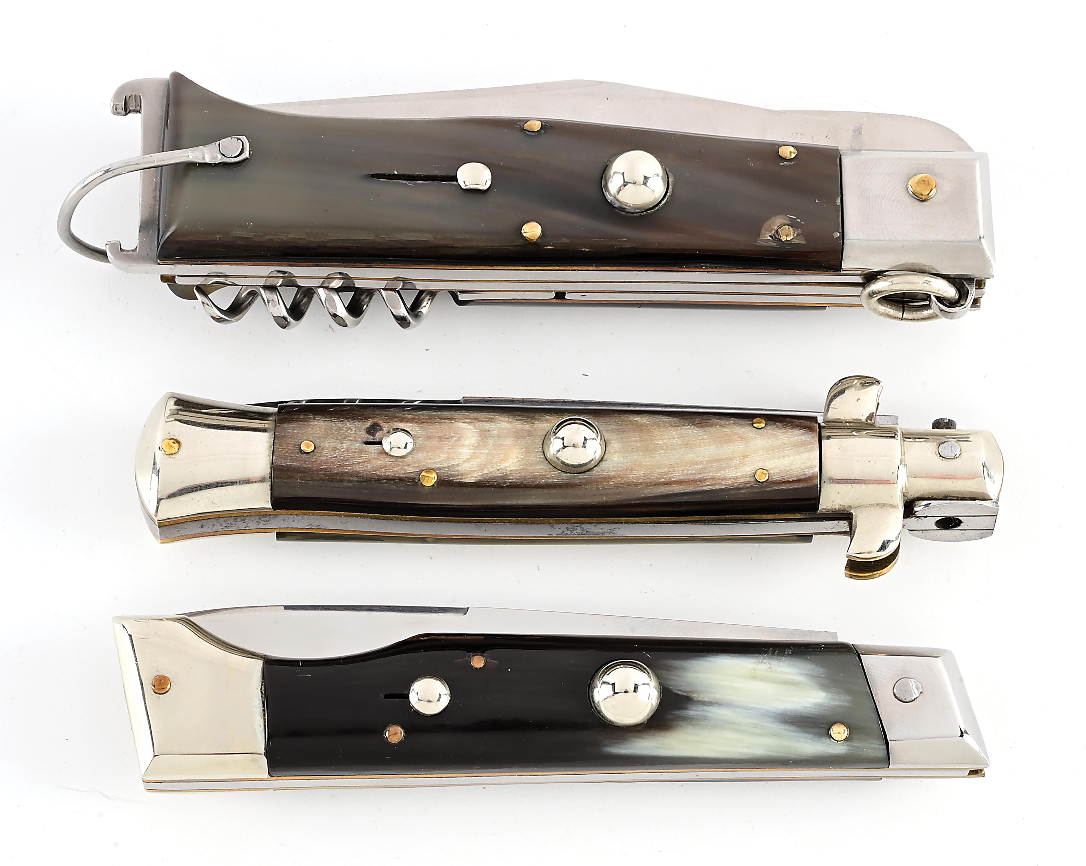 Shell Handle Switchblade Lot Detail - LOT OF 3: JAGUAR ROSTFREI ITALIAN MULTI-BLADE RING PULL ...