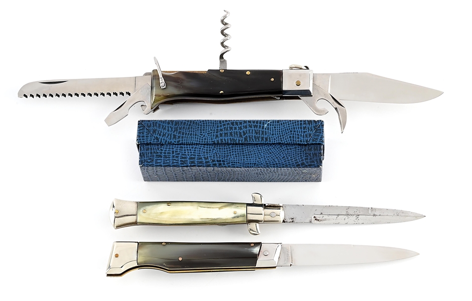 Shell Handle Switchblade Lot Detail - LOT OF 3: JAGUAR ROSTFREI ITALIAN MULTI-BLADE RING PULL ...