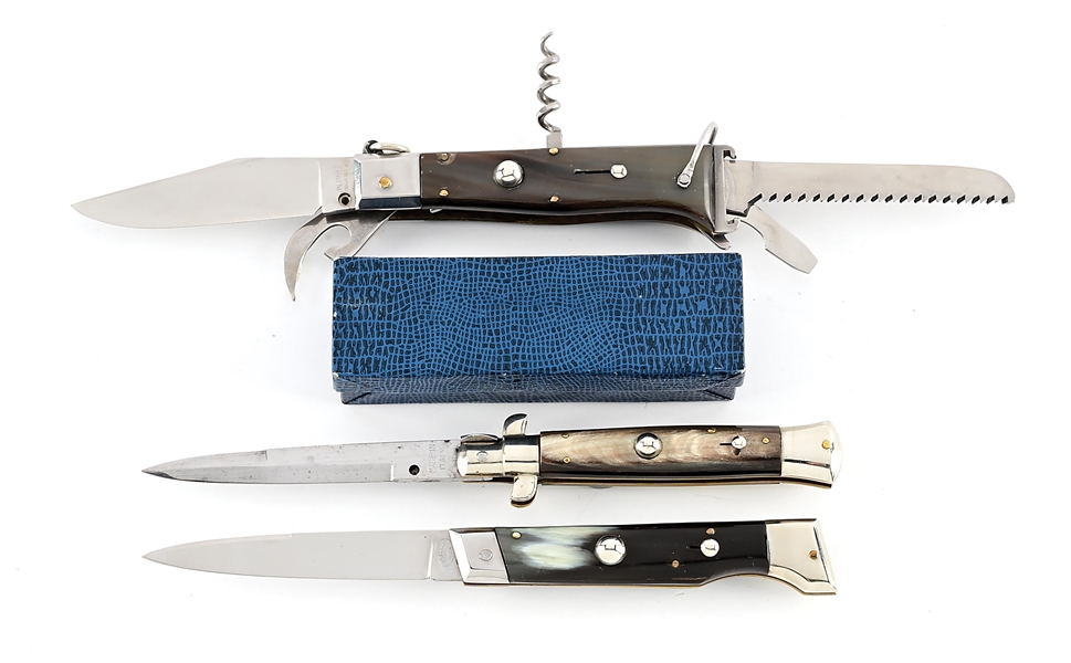 Shell Handle Switchblade Lot Detail - LOT OF 3: JAGUAR ROSTFREI ITALIAN MULTI-BLADE RING PULL ...