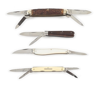 LOT OF 4: SHEFFIELD ENGLAND POCKET KNIVES INCLUDING GEORGE WOSTENHOLM, ROGERS, TWITCHELL BROS., NO. 6 NORFOLK ST.