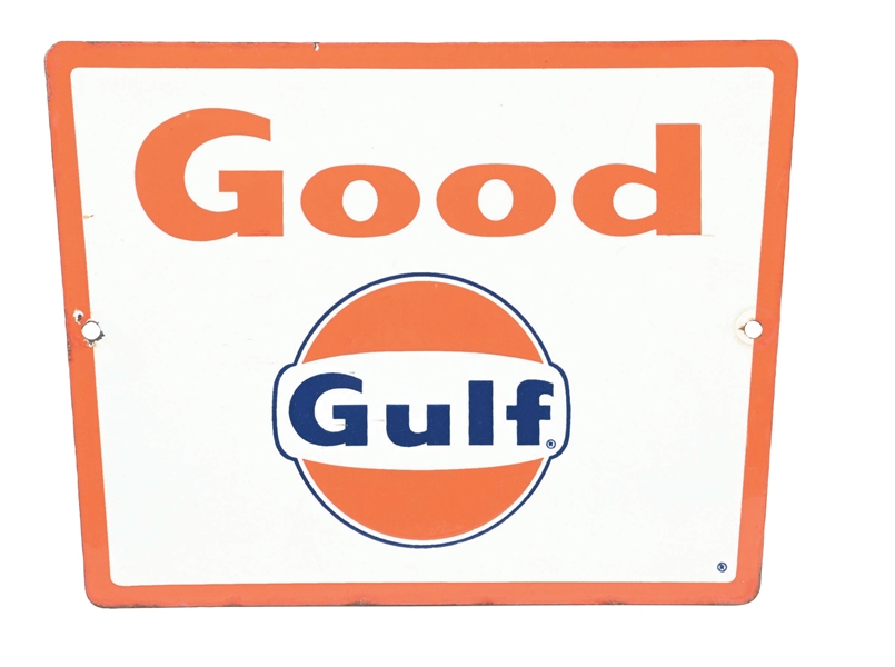 Lot Detail - GULF GULF GASOLINE PORCELAIN PUMP PLATE SIGN
