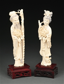 COLLECTION OF 2: ASIAN IVORY FIGURINES. 