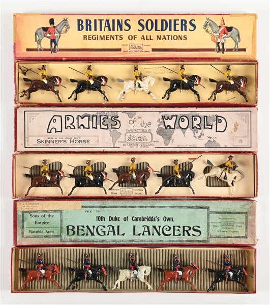 LOT OF 3:W. BRITAINS (2) SET NO. 47 SKINNERS HORSE, SET NO. 46 10TH DUKE OF CAMBRIDGES OWN BENGAL LANCERS