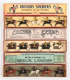 LOT OF 3:W. BRITAINS (2) SET NO. 47 SKINNERS HORSE, SET NO. 46 10TH DUKE OF CAMBRIDGES OWN BENGAL LANCERS