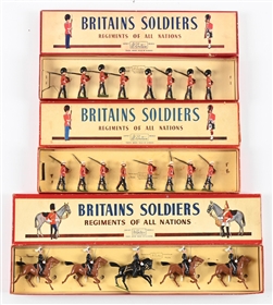 LOT OF 3: W. BRITAINS SET NO. 1631 GOVERNOR GENERAL HORSE GUARDS, SET NO. 1634 CANADIAN GOVERNOR FOOT GUARDS, SET NO. 1633 PRINCESS PATRICIA CANADIAN INFANTRY