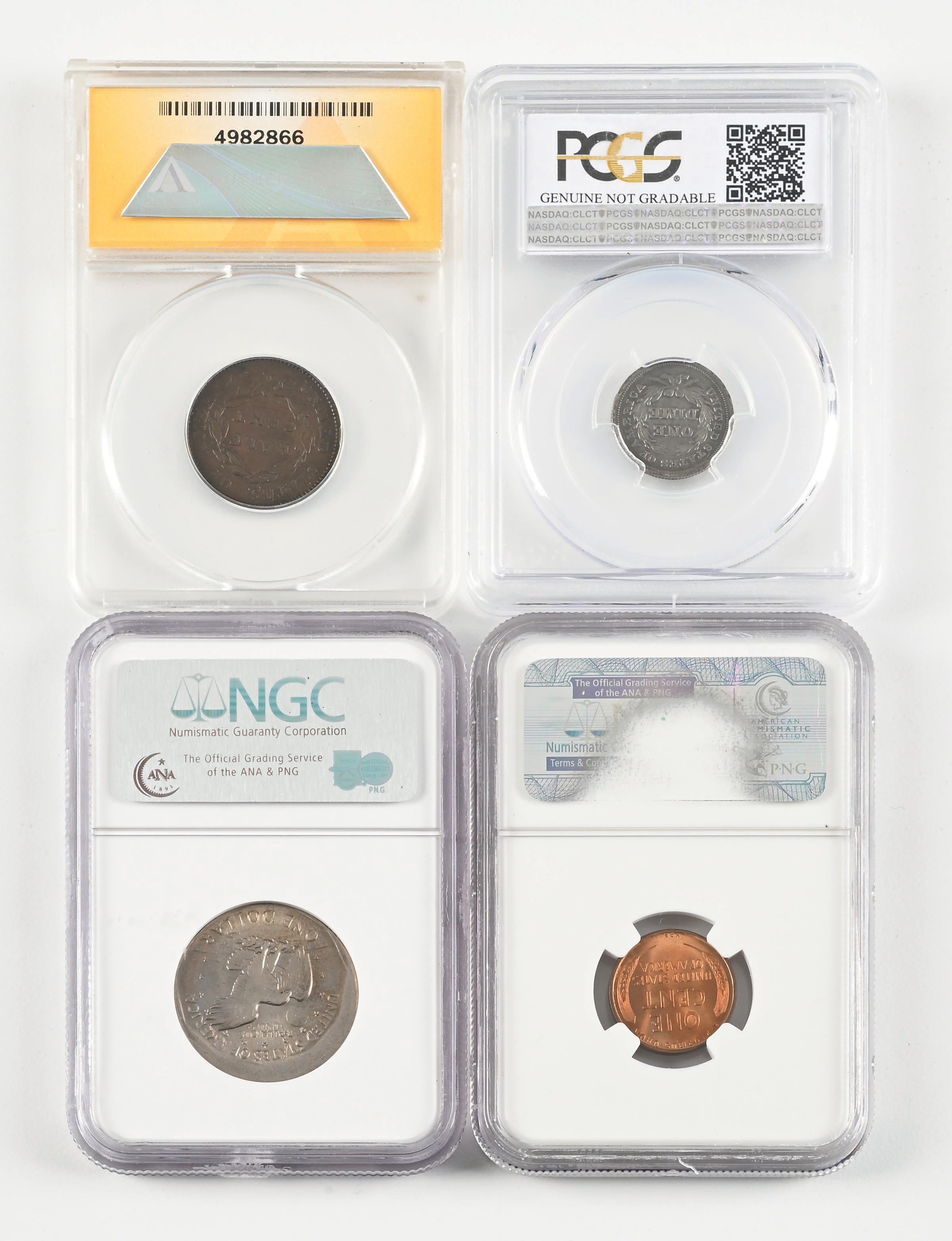 Lot Detail - LOT OF 4: VARIOUS DEMONITION COINS