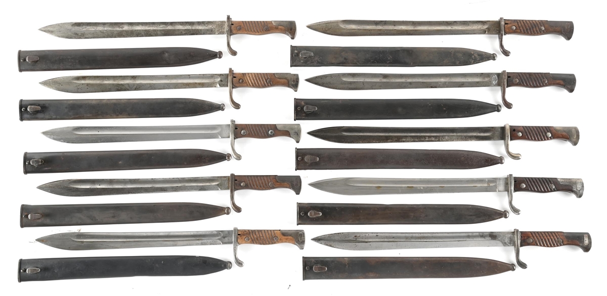 LOT OF 10: IMPERIAL GERMAN M98/05 BAYONETS.