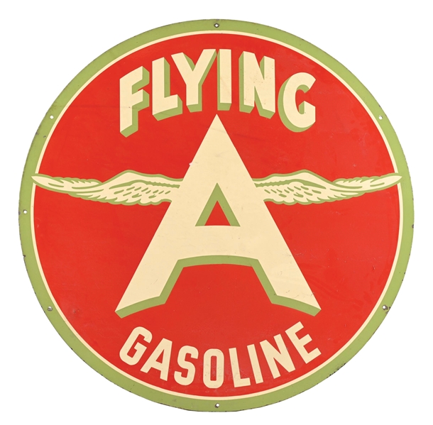 Lot Detail - FLYING A GASOLINE PORCELAIN SERVICE STATION SIGN